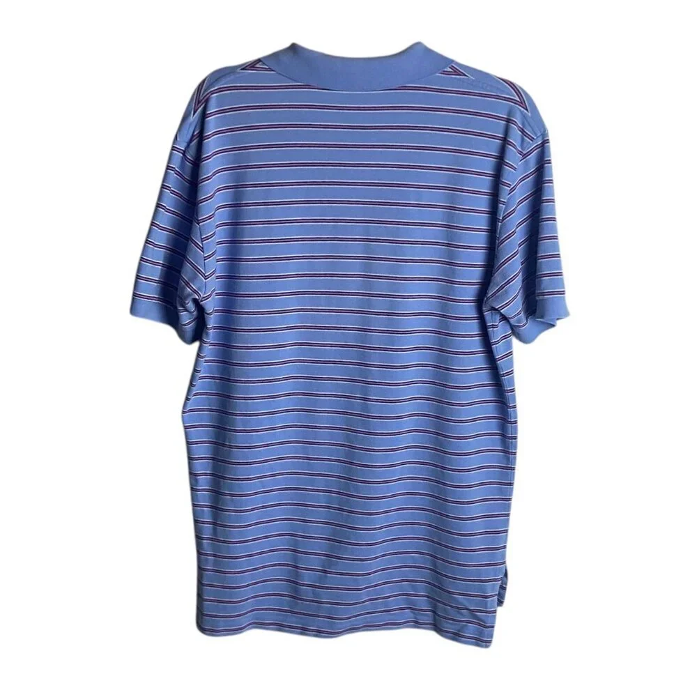 Polo Ralph Lauren Men's Size Medium Polo Shirt Blue Pink Stripes Preppy Office